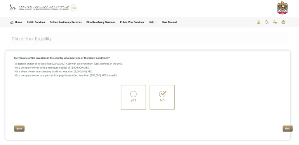 how to check UAE Golden Visa Eligibility online 2026