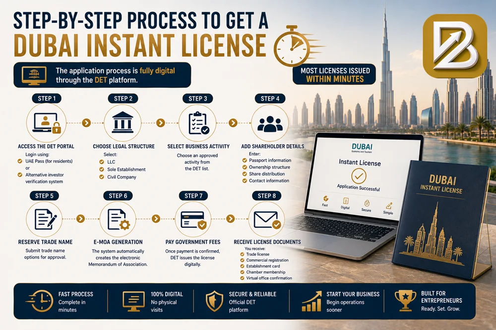Dubai Instant License 2026: Get Your DET Trade License in 10 Minutes ā Complete Guide 6 Step by Step Process to Get a Dubai Instant License