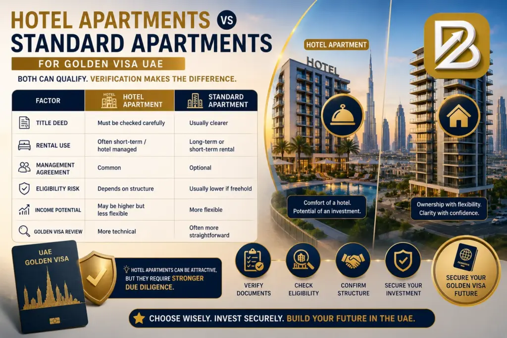 Hotel Apartments vs Standard Apartments for Golden Visa UAE