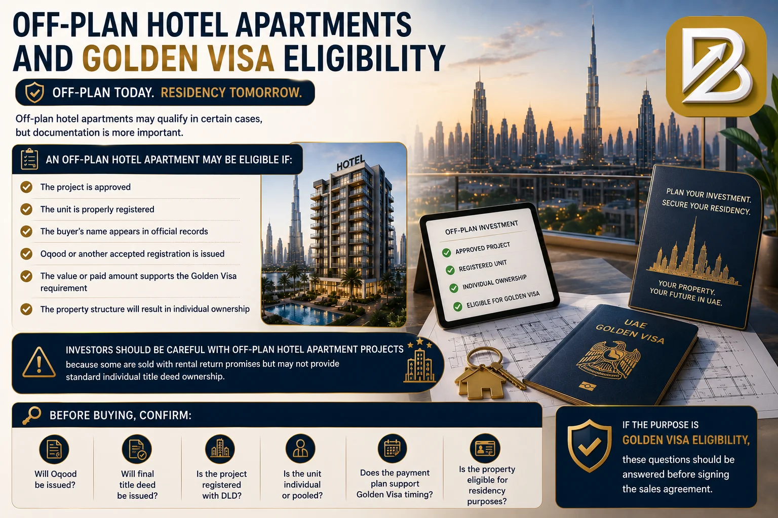 Off Plan Hotel Apartments and Golden Visa Eligibility